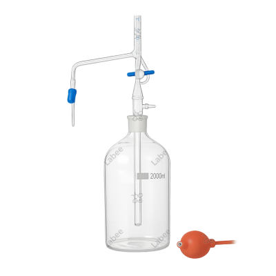 22.207.0025 Buret thuỷ tinh tự động 25 mL, Automatic zero burette, Class A with schellbach stripe with individual certificate - Supertek